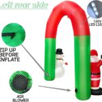 arco inflable verde con rojo con soplador de aire