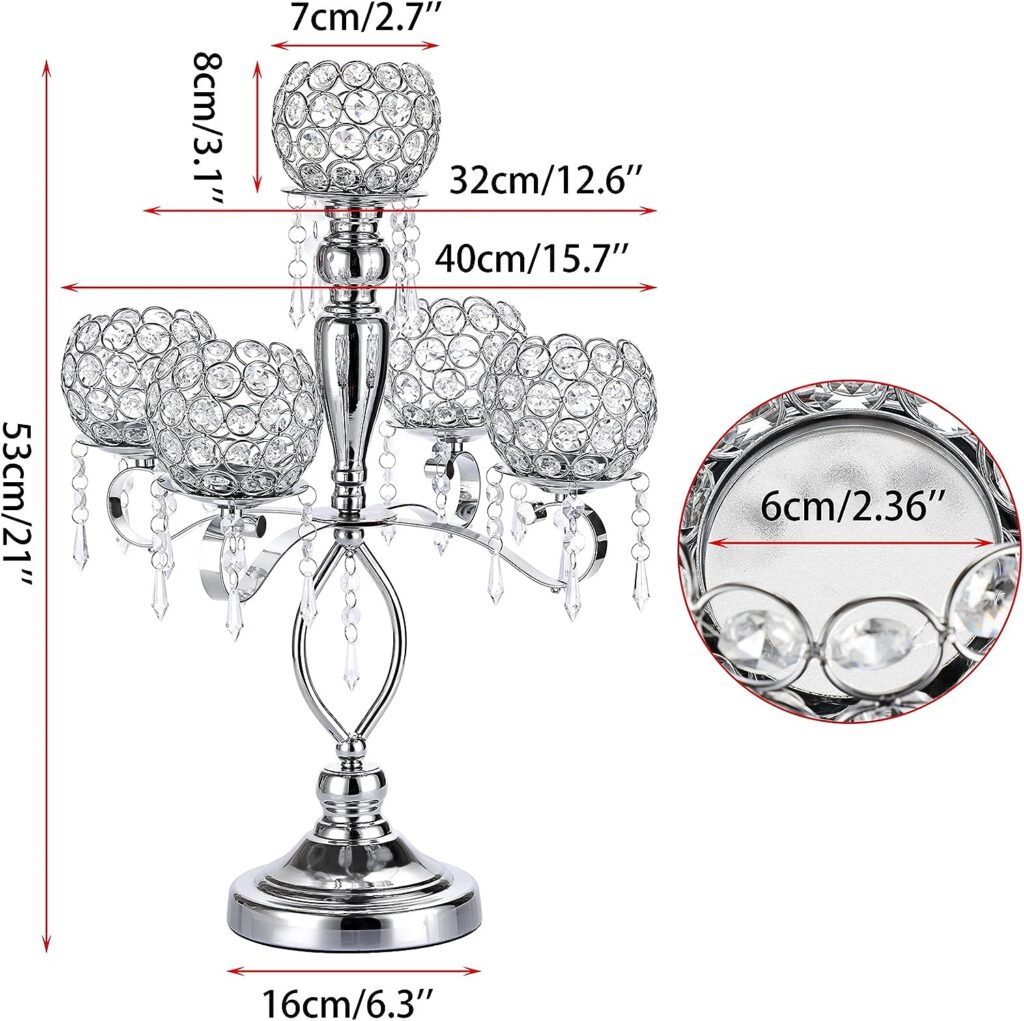 medidas del portavelas de cristal tipo candelabro