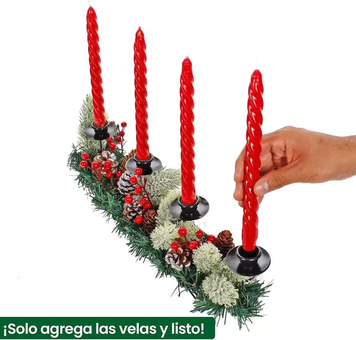 Un tarro de cristal decorativo de piñas y adornos de cristal rojo sobre una  mesa adornos navideños