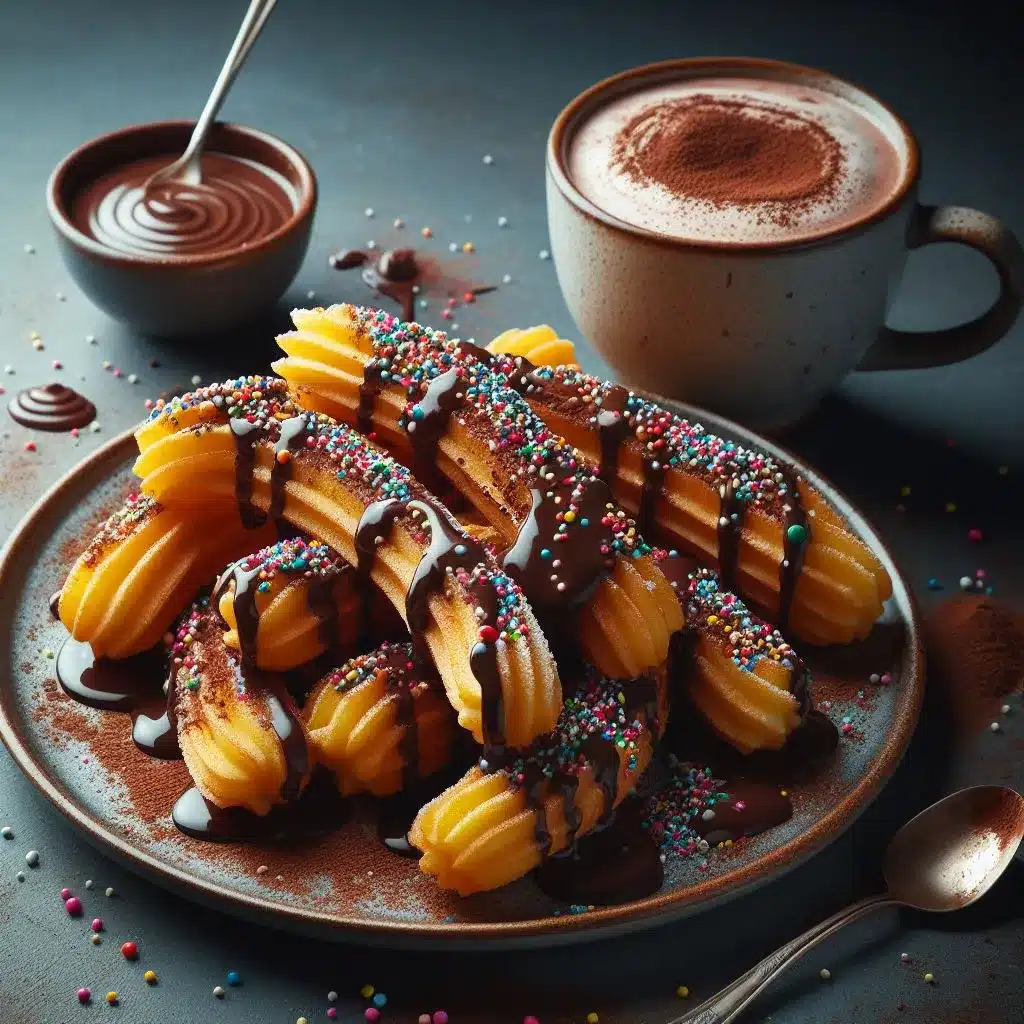 En este momento estás viendo Churros Crujientes con Dip de Chocolate: ¡Pura Tentación!